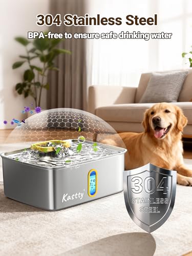15L 3.96 Gal Stainless Steel Large Capacity Dog Water Fountain