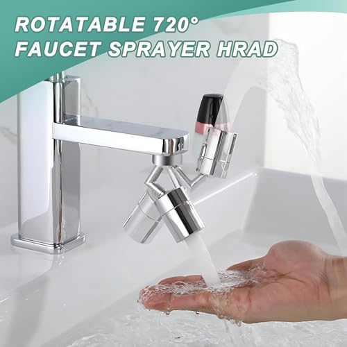 Rotatable 720° Faucet Sprayer Head