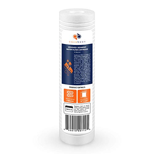 5 Micron 10 x 2.5 Grooved Sediment Water Filter Replacement for Whole House Filter Cartridge Compatible with AP110 (6 Count)