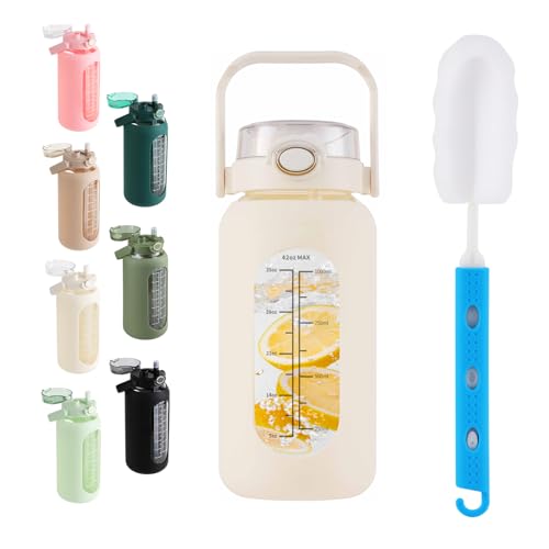 42 oz Glass Water Bottle with 2