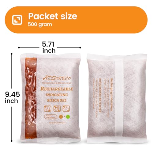 Adsorbco Rechargeable 500 Gram 4 Packs Desiccant
