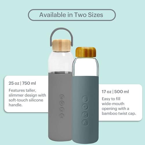 by Full Circle 25oz Glass Water Bottle with Silicone Sleeve