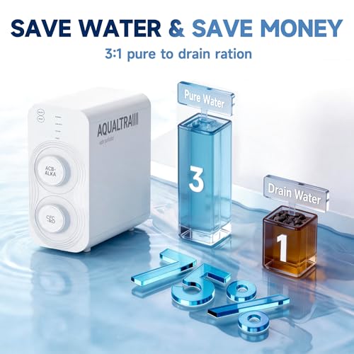 USF-AR-600 Reverse Osmosis System, 10 Stage Alkaline Tankless RO System, NSF/ANSI/CAN 372 Certified, 600GPD, 3:1 Pure to Drain, Smart LED Faucet