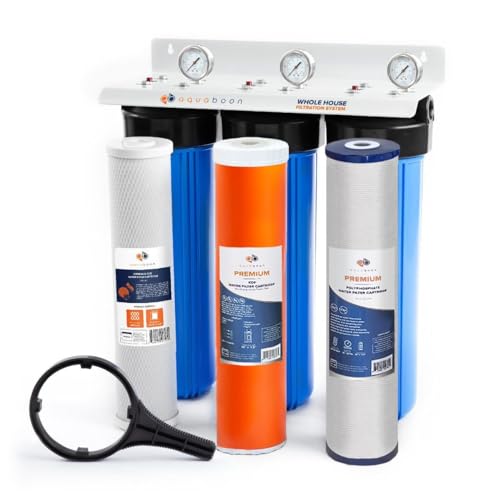3 Stage Whole House Water Filter System with 5 Micron 20x4.5 Anti