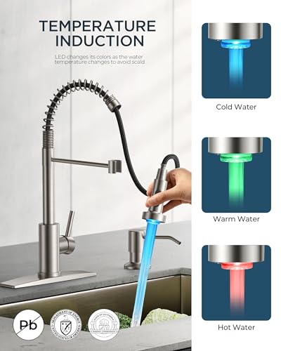 Kitchen Faucet with LED Light Sprayer