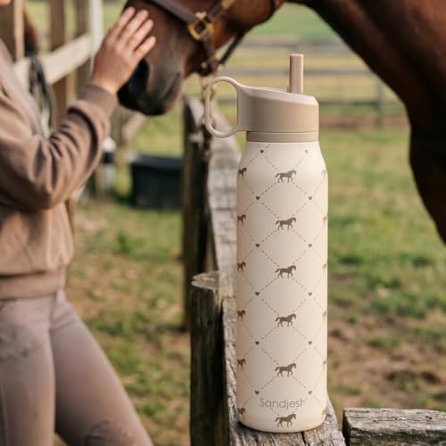 Horse Stainless Steel Water Bottle with Twist Lid 20oz