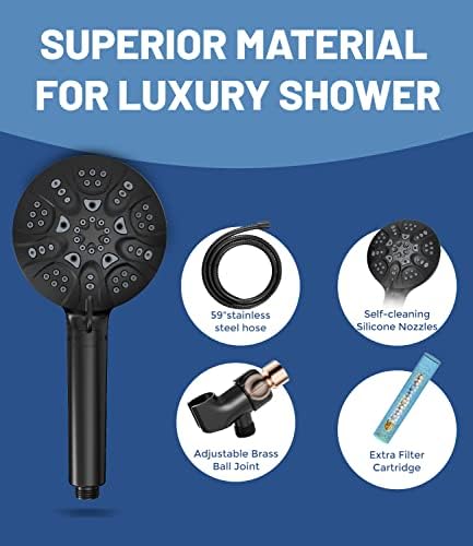 6 Mode High Pressure Handheld Shower Head with Filter