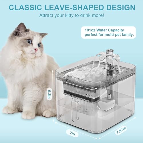3L Automatic Cat Water Fountain Full Transparency