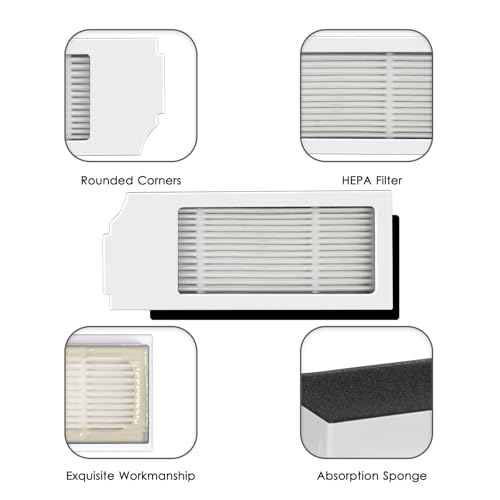 5 Pack) N20 Plus HEPA Filter for ECOVACS DEEBOT N20 Plus, N20 Pro Plus, X1 Omni, T10, T10 Plus, T10 Turbo, T10 Omni, Robot Vacuum Filter Kit, Replacement Filters Accessories, White (5 Count)