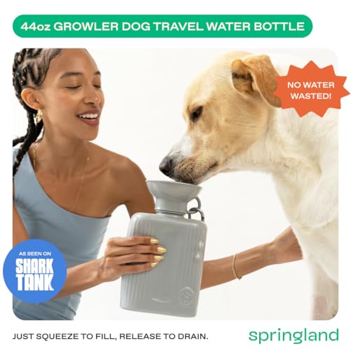 Springland 44oz Classic Portable Dog Water Bottle with Built (44 Fl Oz)