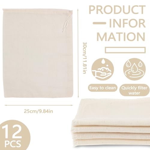 12 Pieces Milk Nut Bag Strainer 9" x 11" (12 Count)