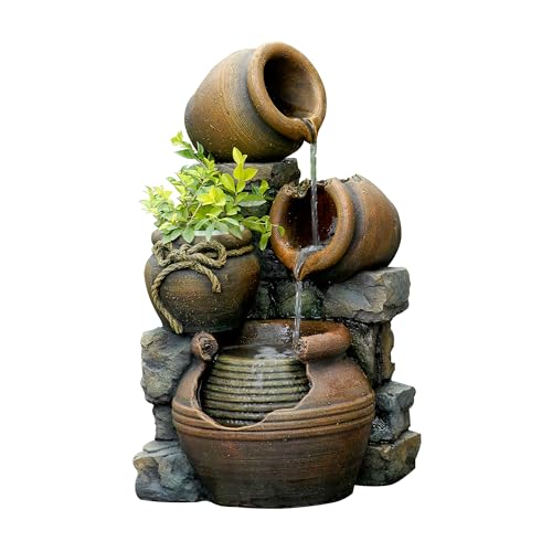 FCL055 Multi Pots Outdoor Water Fountain with Flower Pot