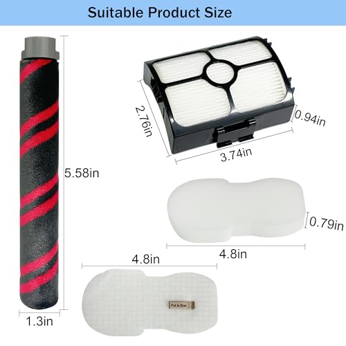 Replacement Brush Roller and Filter for Shark HZ3002 (7 Count)
