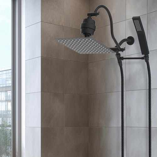 All Metal 10'' Filtered Rainfall Shower Head Combo