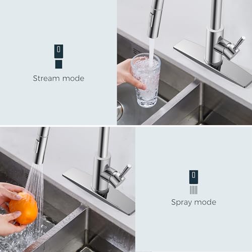 Chrome Kitchen Faucet with Soap Dispenser