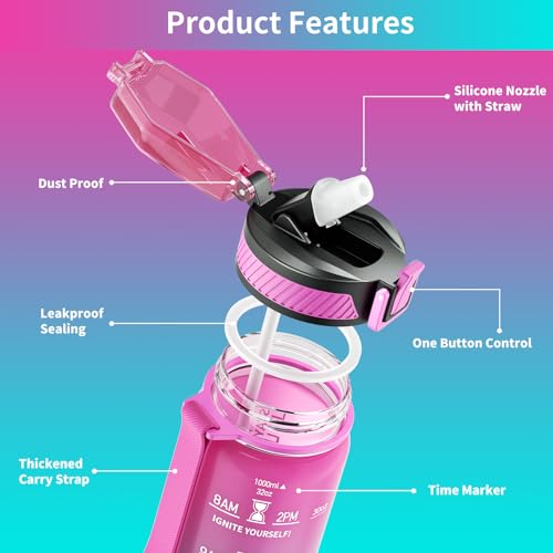 Water Bottle with Straw
