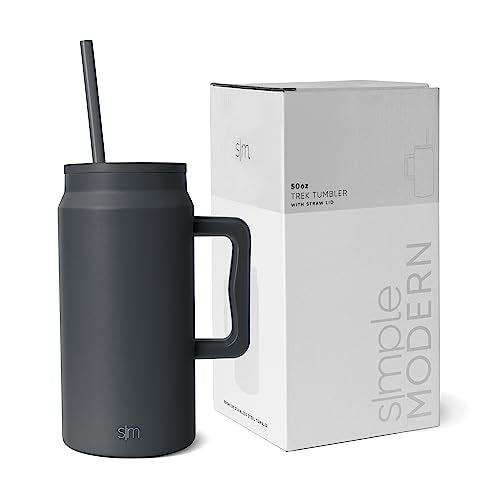 50 oz Mug Tumbler with Handle and Straw Lid
