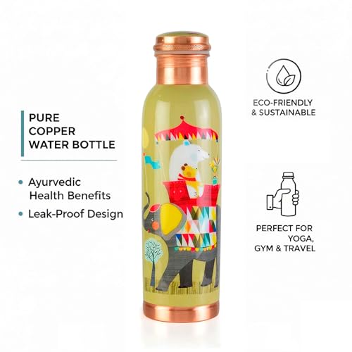 Pure Printed Copper Water Bottle