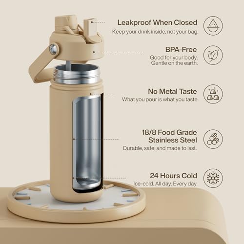 Insulated Water Bottle with Straw Stainless Steel Water Bottle
