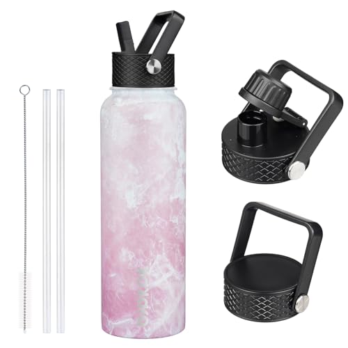 40oz Insulated Water Bottle with Straw Lid