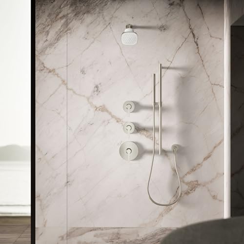 37722-Y-BN Cinq Square Single-Function Filtered Showerhead, Five-Layer Filtration, 2.5 GPM, Contemporary Design, Easy to Clean, Vibrant Brushed Nickel