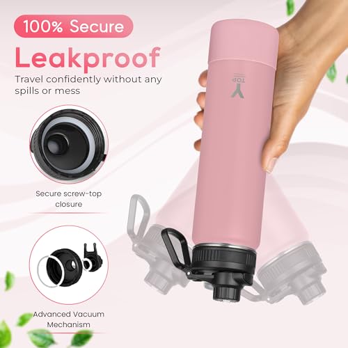 Y TOP 18 oz Insulated Water Bottle Leak Proof Spout Lid Fits in Car Cup Holder