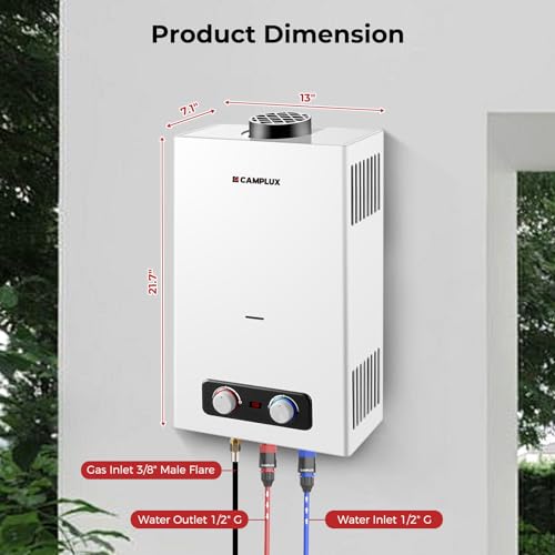 CAMPLUX Portable Propane Water Heater 2.64 GPM