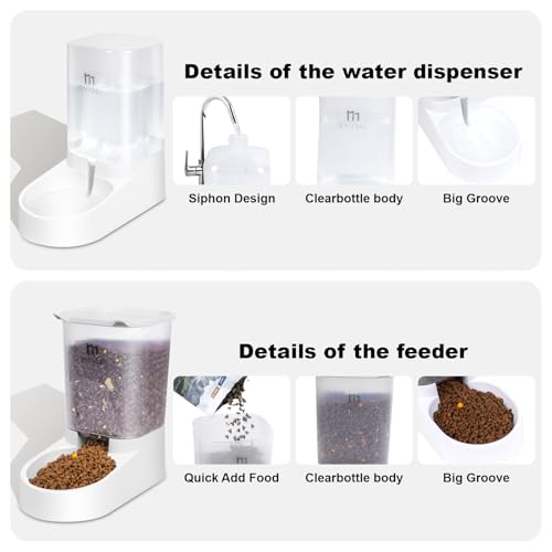 Dog Feeder Gravity Cat Feeder and Water Dispenser Set