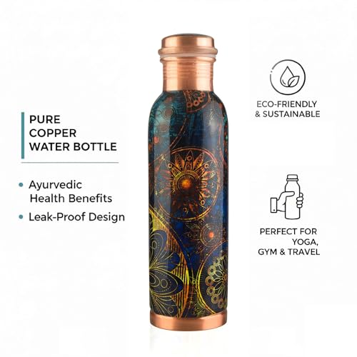 Pure Printed Copper Water Bottle