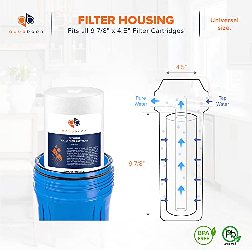 Whole House 1 Micron Water Filter 10 x 4.5 Against Sediment Water Filter Cartridge Replacement Compatible with DGD (2 Count)