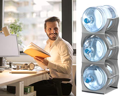 Stackable Water Bottle Storage Rack Best Water Jugs 5 Gallon Organizer. Jug Holder for Kitchen