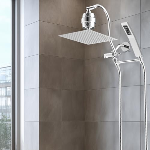 All Metal 12'' Filtered Rainfall Shower Head Combo
