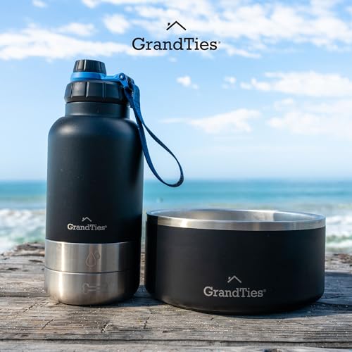 Insulated Portable Dog Water Bottle with 2 Detachable Water Bowl Dispenser