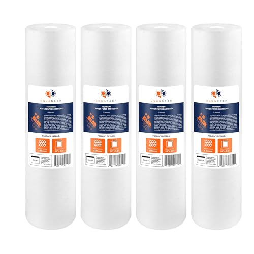 5 Micron 20 x 4.5 Whole House Sediment Filter Cartridge 20 inch Water Filter Replacement Compatible with DGD (4 Count)