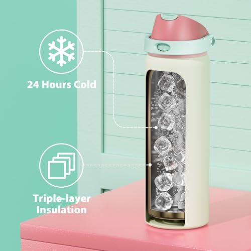 32 oz Insulated Water Bottle with Straw
