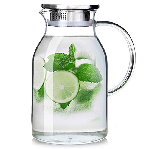 88OZ Glass Pitcher with Lid and Spout