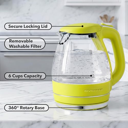 1.5L Glass Electric Kettle Water Boiler