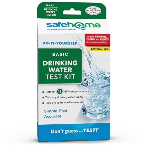 12-in-1 Basic Drinking Water Test Kit – DIY Testing for Hardness, Copper, Nitrate, Fluoride, Iron, and More – City Taps or Well Water – 10-Strips