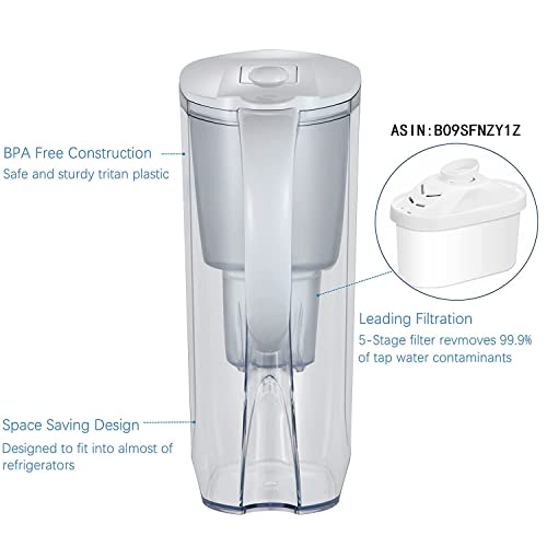 Water Filter Pitchers for Drinking Water with Activated Carbon Filter