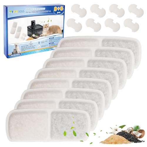 8 + 8 Pack Cat Fountain Filters Compatible with FEELNEEDY FN (16 Count)