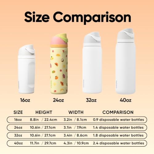 FreeSip Stainless Steel Water Bottle 24 oz Just Ripe
