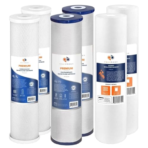 5 Micron 20 x 4.5 Whole House Water Filter Replacement Cartridge Set (6 Count)