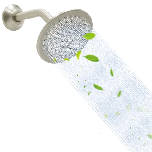 6 Inch Round Rainfall Shower Head with Stainless Steel Arm High Pressure Water Saving Anti