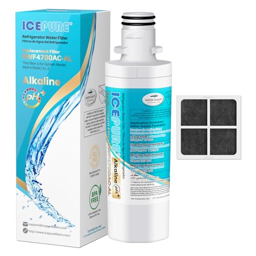 Alkaline LT1000PC Refrigerator Water Filter and Air Filter Replacement for LG LT1000P