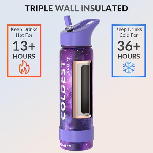 Coldest Insulated Water Bottle with Straw Lid