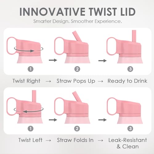 Bow Insulated Stainless Steel Water Bottle with Twist Lid 20oz