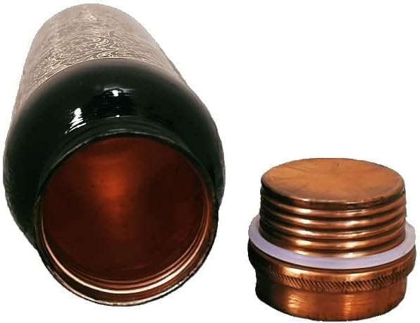 Copper Water Bottle 1 Liter – Leakproof Ayurvedic Tamba Bottle for Drinking Water, BPA-Free Copper Vessel for Health Benefits, Joint-Free Durable | |Home| Office (Printed3)
