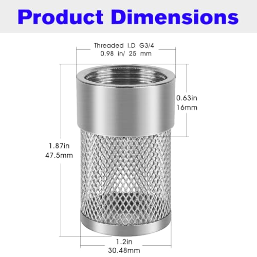 Inlet Suction Strainer Mesh Filter 25MM Water Hose Strainer for Livewell Pump
