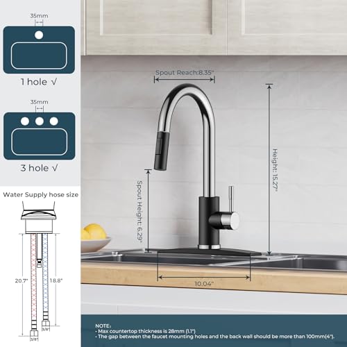 Kitchen Sink Faucet with Pull Down Sprayer