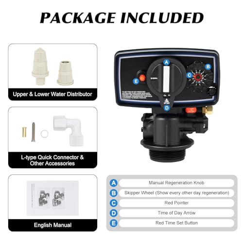Water Softener Control Head Timer Water Softener Control Valve 110V 3W Backwash Head 12 Day Timer Valve Replacement Softener Valve For Filter Resin Tanks